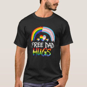 Vrij pa Hugs Proud Dad Lgbt Flag Gay Lesbian Prid T-shirt