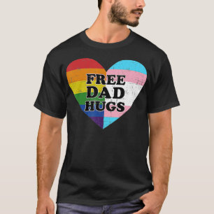 Vrij pa Hugs Rainbow Heart Flag Gay LGB Pride Mo T-shirt