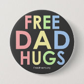 Vrij pa Hugs. Ronde Button 7,6 Cm (Voorkant)