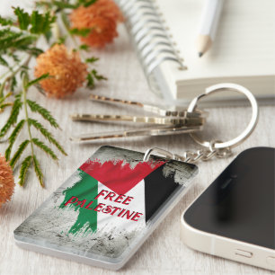 Vrij Palestijns schilderpenseel, schilderachtige v Sleutelhanger