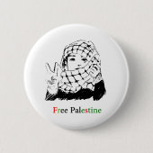 Vrij Palestina, afgerond Ronde Button 5,7 Cm (Voorkant)