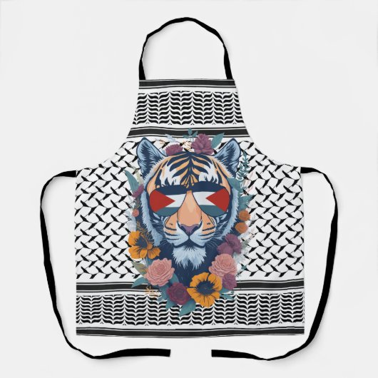 Vrij Palestina ARABIC MET MAP-tijger Schort (Voorkant)