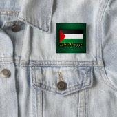 Vrij Palestina (Arabisch) Vierkante Button 5,1 Cm (In situ)