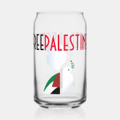 Vrij Palestina Blikvorm Glas (Voorkant)