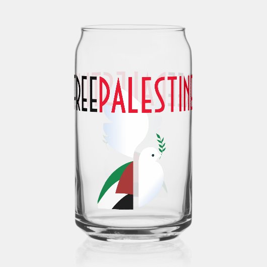 Vrij Palestina Blikvorm Glas (Voorkant)