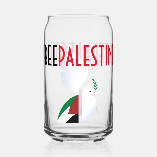 Vrij Palestina Blikvorm Glas (Achterkant)