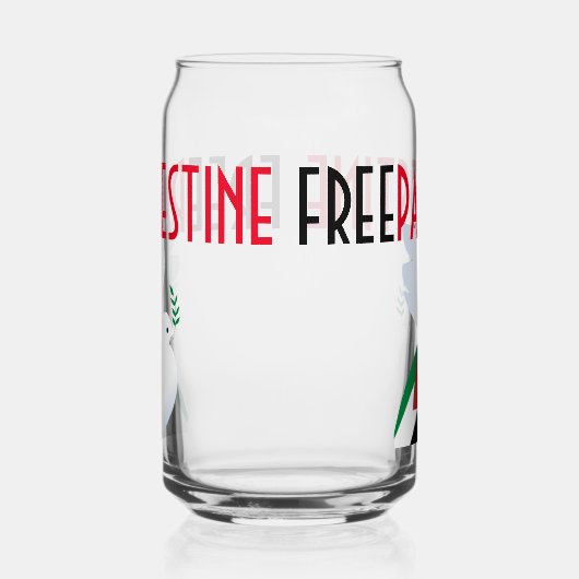 Vrij Palestina Blikvorm Glas (Rechts)