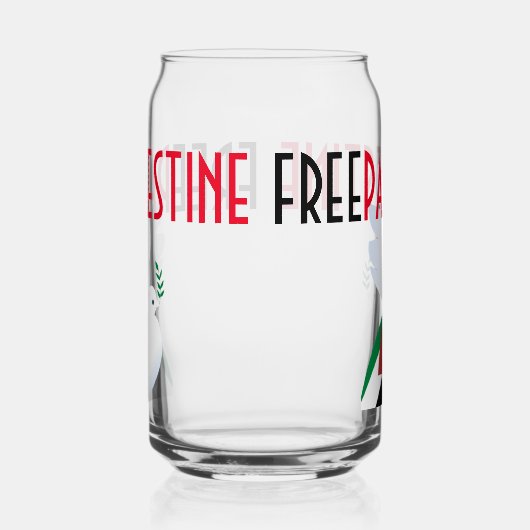 Vrij Palestina Blikvorm Glas (Links)
