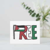 Vrij Palestina Briefkaart (Staand voorkant)