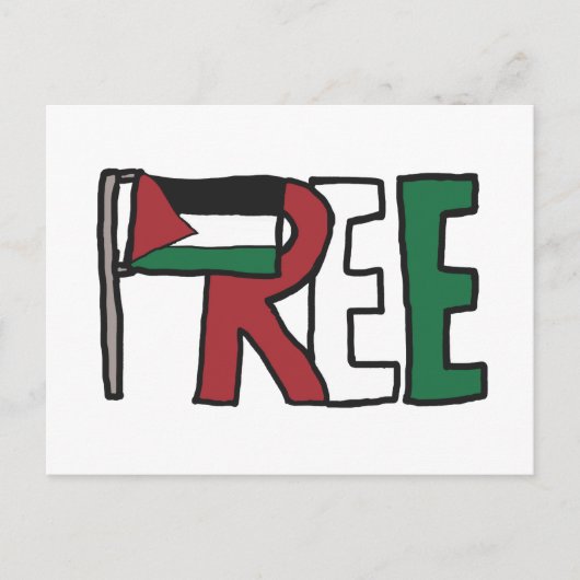 Vrij Palestina Briefkaart (Voorkant)