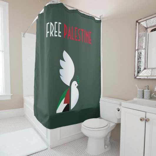 Vrij Palestina Douchegordijn (In situ)