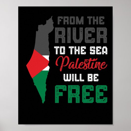 Vrij Palestina - Eind Israëlisch bezettingsvlag Poster (Voorkant)