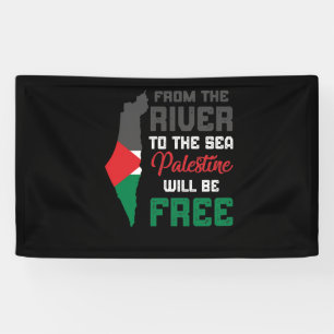 Vrij Palestina - Eind Israëlisch bezettingsvlag Spandoek