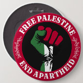 Vrij Palestina Einde Apartheid II Ronde Button 6,0 Cm (Voorkant /achterkant)