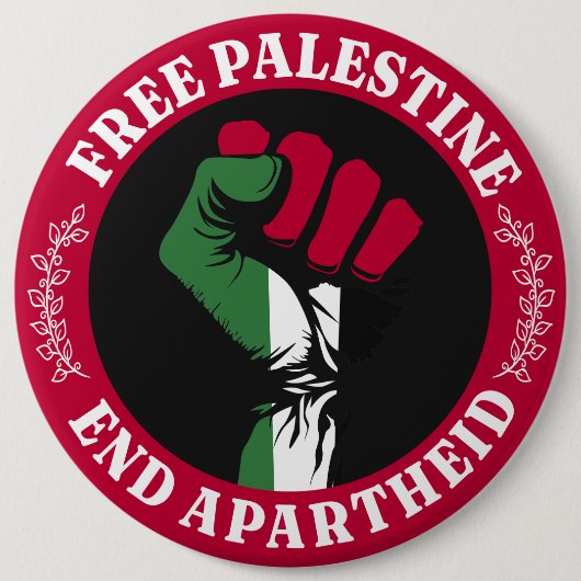 Vrij Palestina Einde Apartheid II Ronde Button 6,0 Cm (Voorkant)