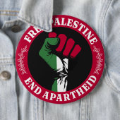 Vrij Palestina Einde Apartheid II Ronde Button 6,0 Cm (In situ)