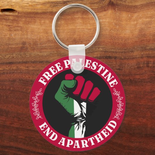 Vrij Palestina Einde Apartheid II Sleutelhanger (Voorkant)