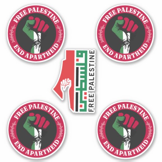 Vrij Palestina Einde Apartheid II Sticker (Voorkant)