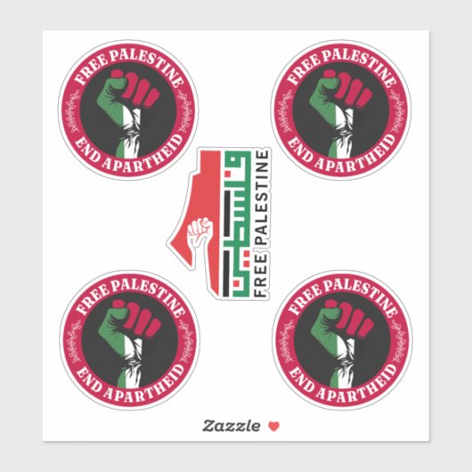 Vrij Palestina Einde Apartheid II Sticker (Vel)