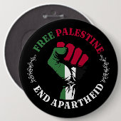 Vrij Palestina Einde Apartheid III Ronde Button 6,0 Cm (Voorkant /achterkant)
