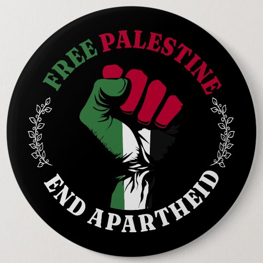Vrij Palestina Einde Apartheid III Ronde Button 6,0 Cm (Voorkant)