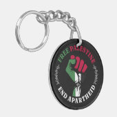 Vrij Palestina Einde Apartheid III Sleutelhanger (Voorkant Links)