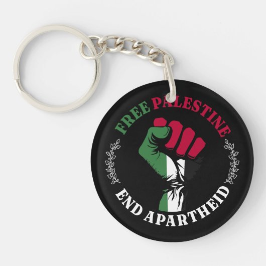 Vrij Palestina Einde Apartheid III Sleutelhanger (Voorkant)
