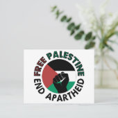 Vrij Palestina einde Apartheid Palestijnse vlag Briefkaart (Staand voorkant)