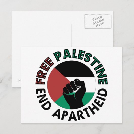 Vrij Palestina einde Apartheid Palestijnse vlag Briefkaart (Voorkant / Achterkant)