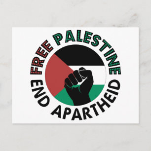 Vrij Palestina einde Apartheid Palestijnse vlag Briefkaart