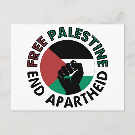 Vrij Palestina einde Apartheid Palestijnse vlag Briefkaart (Voorkant)