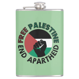 Vrij Palestina einde Apartheid Palestijnse vlag Heupfles