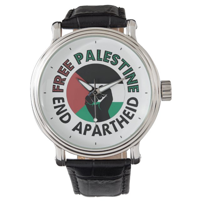 Vrij Palestina einde Apartheid Palestijnse vlag Horloge (Voorkant)