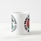 Vrij Palestina einde Apartheid Palestijnse vlag Koffiemok (Center)