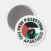 Vrij Palestina einde Apartheid Palestijnse vlag Magneet (Voorkant / Achterkant)