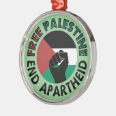 Vrij Palestina einde Apartheid Palestijnse vlag Metalen Ornament (Links)