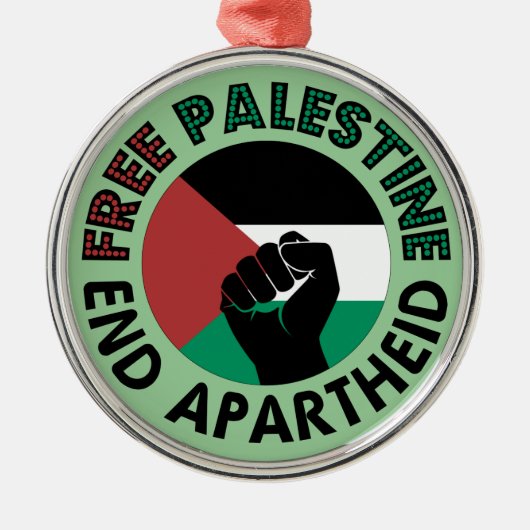 Vrij Palestina einde Apartheid Palestijnse vlag Metalen Ornament (Voorkant)