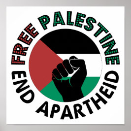 Vrij Palestina einde Apartheid Palestijnse vlag Poster