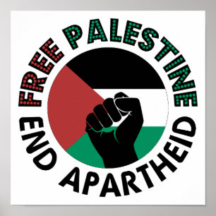Vrij Palestina einde Apartheid Palestijnse vlag Poster