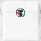 Vrij Palestina einde Apartheid Palestijnse vlag Ronde Sticker (Tas)