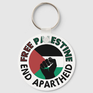 Vrij Palestina einde Apartheid Palestijnse vlag Sleutelhanger