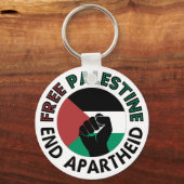 Vrij Palestina einde Apartheid Palestijnse vlag Sleutelhanger (Voorkant)