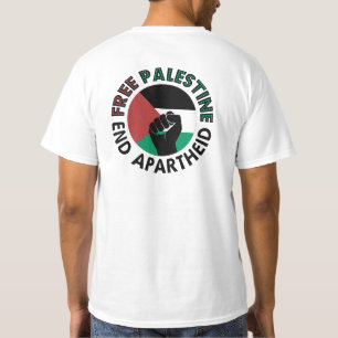Vrij Palestina einde Apartheid Palestijnse vlag T-shirt