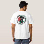 Vrij Palestina einde Apartheid Palestijnse vlag T-shirt (Achterkant volledig)