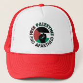 Vrij Palestina einde Apartheid Palestijnse vlag Trucker Pet (Voorkant)