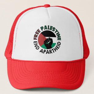 Vrij Palestina einde Apartheid Palestijnse vlag Trucker Pet
