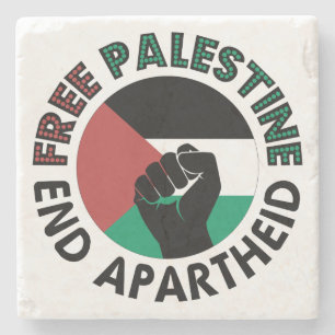 Vrij Palestina Einde Apartheid Palestina Vlag Stenen Onderzetter