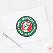 Vrij Palestina Einde Apartheid Ronde Sticker (Envelop)