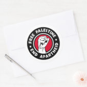 Vrij Palestina Einde Apartheid Ronde Sticker (Envelop)