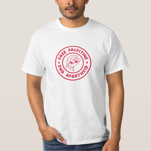 Vrij Palestina Einde Apartheid T-shirt (Voorkant)